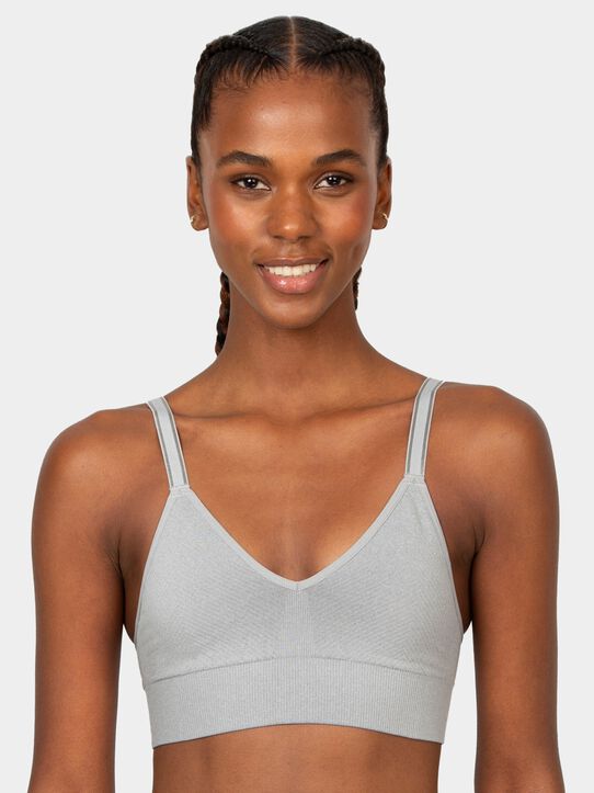 'So Comfy' Seamless Bralette, 2 Pack Heather Grey/ Stellar Orchid